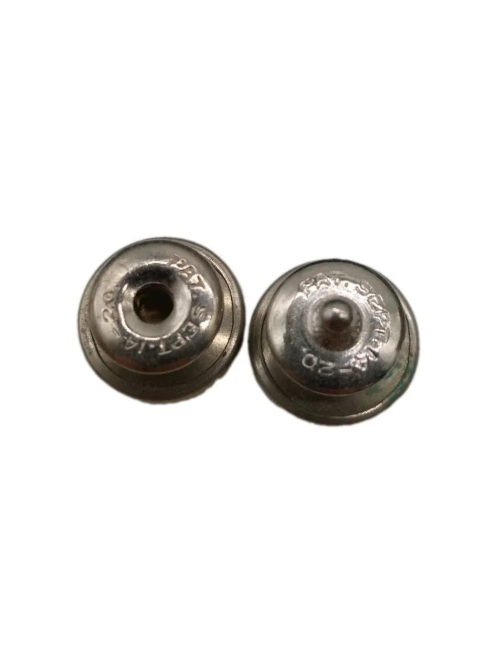Men's Cufflinks Mother of Pearl Red Round Silver Tone .50
